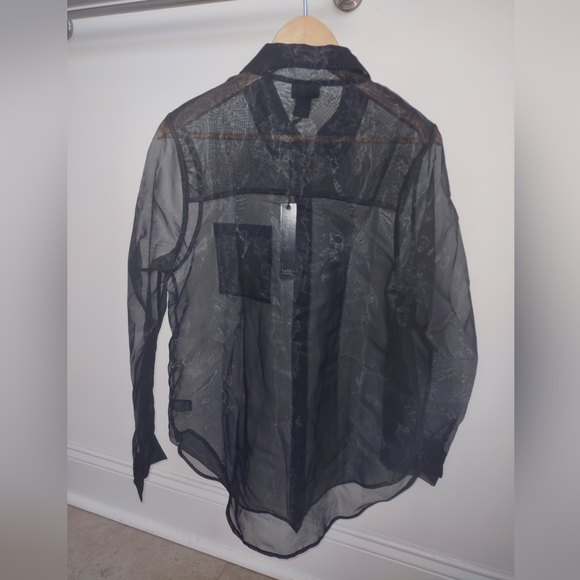 Nicole Miller Sheer Button Front Shirt - Picture 8 of 13